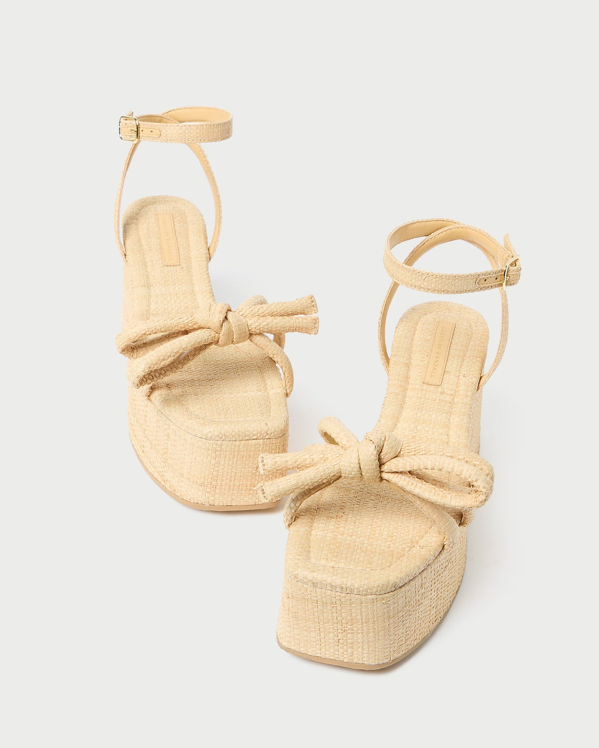 Women Loeffler Randall Hudson Natural Raffia Platform Sandal