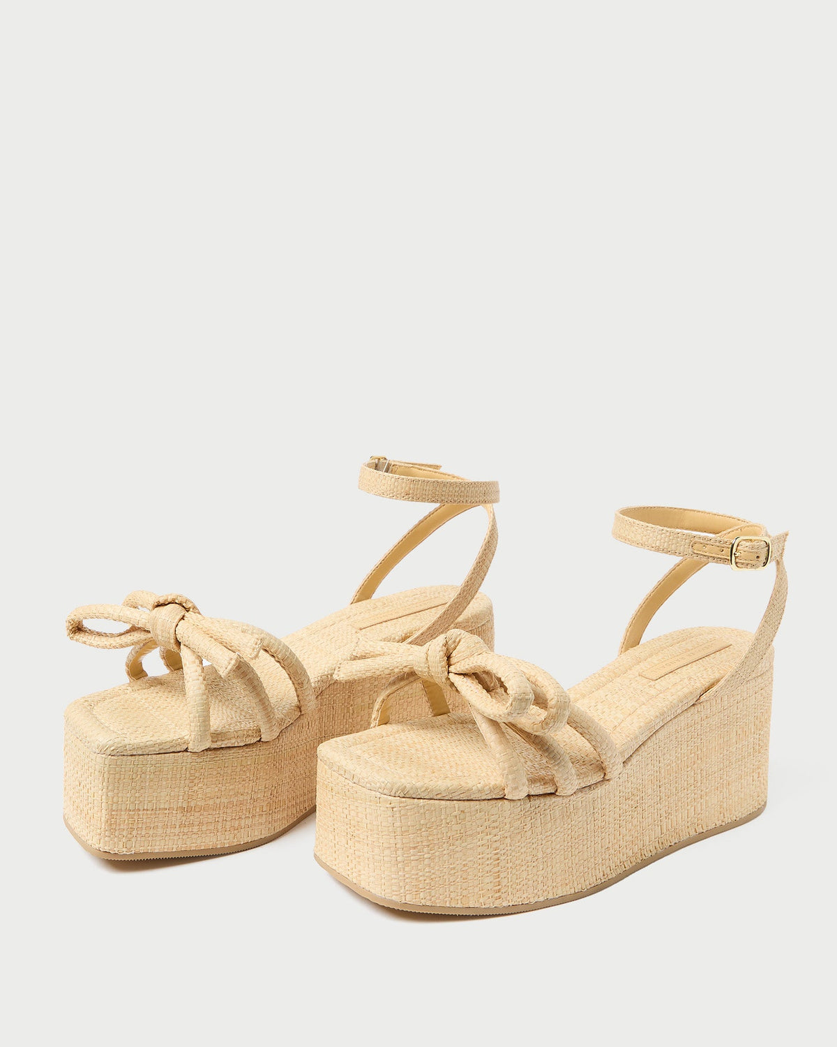 Women Loeffler Randall Hudson Natural Raffia Platform Sandal