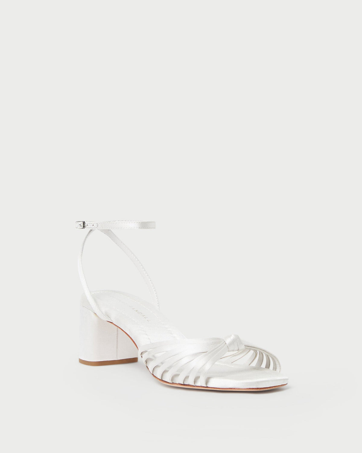 Women Loeffler Randall Olivia Cream Knot Mid-Heel Sandal