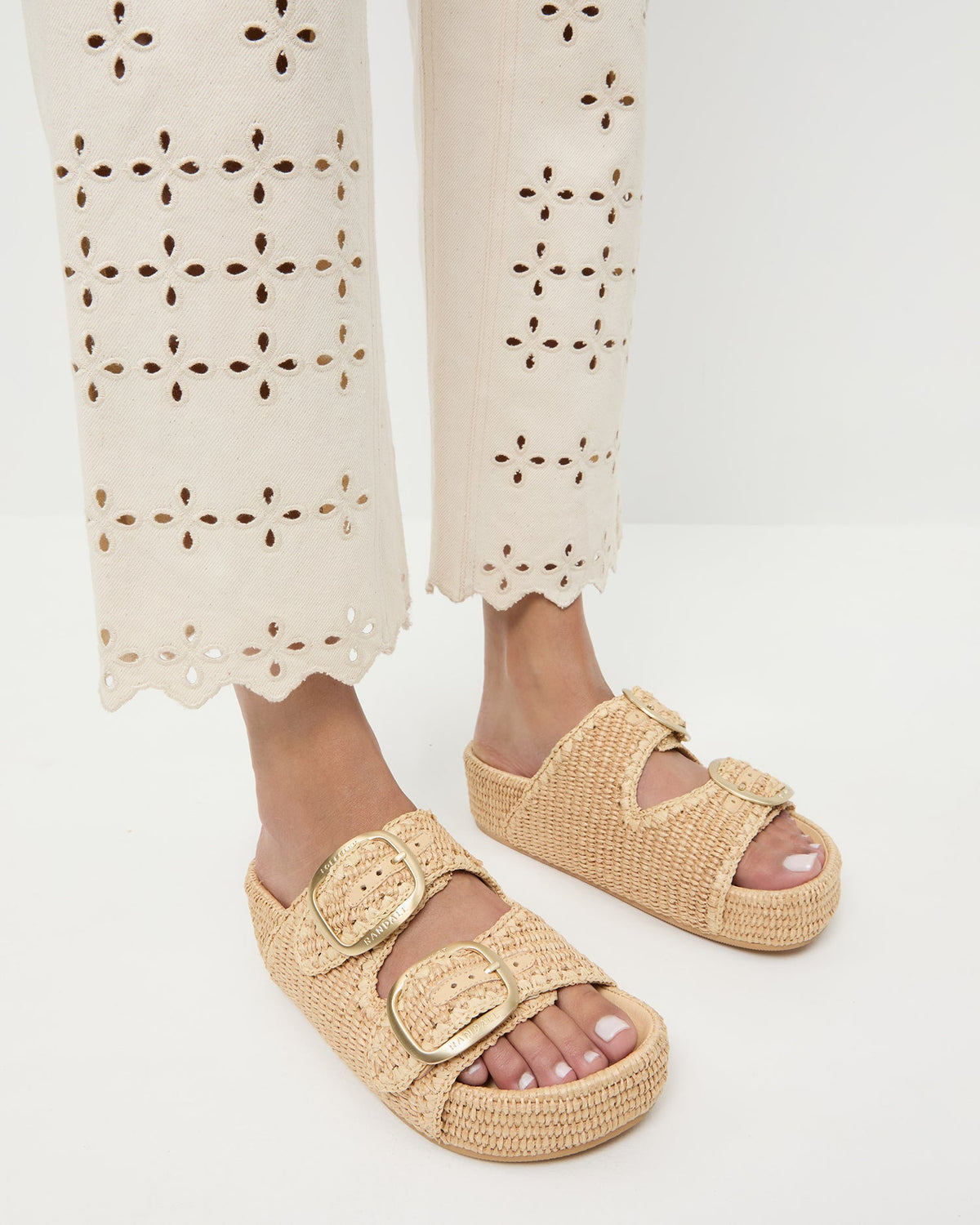 Women Loeffler Randall Theo Natural Two-Band Sandal