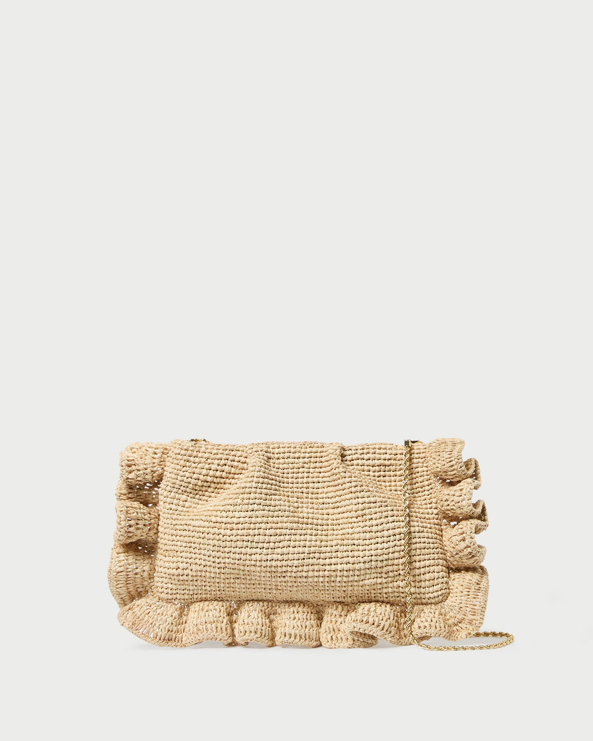 Women Loeffler Randall Mavis Natural Raffia Ruffle Clutch