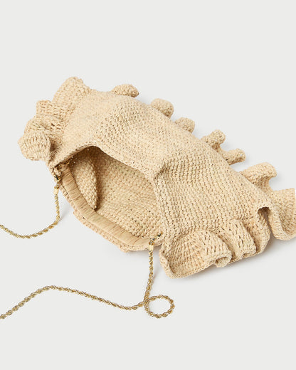 Women Loeffler Randall Mavis Natural Raffia Ruffle Clutch