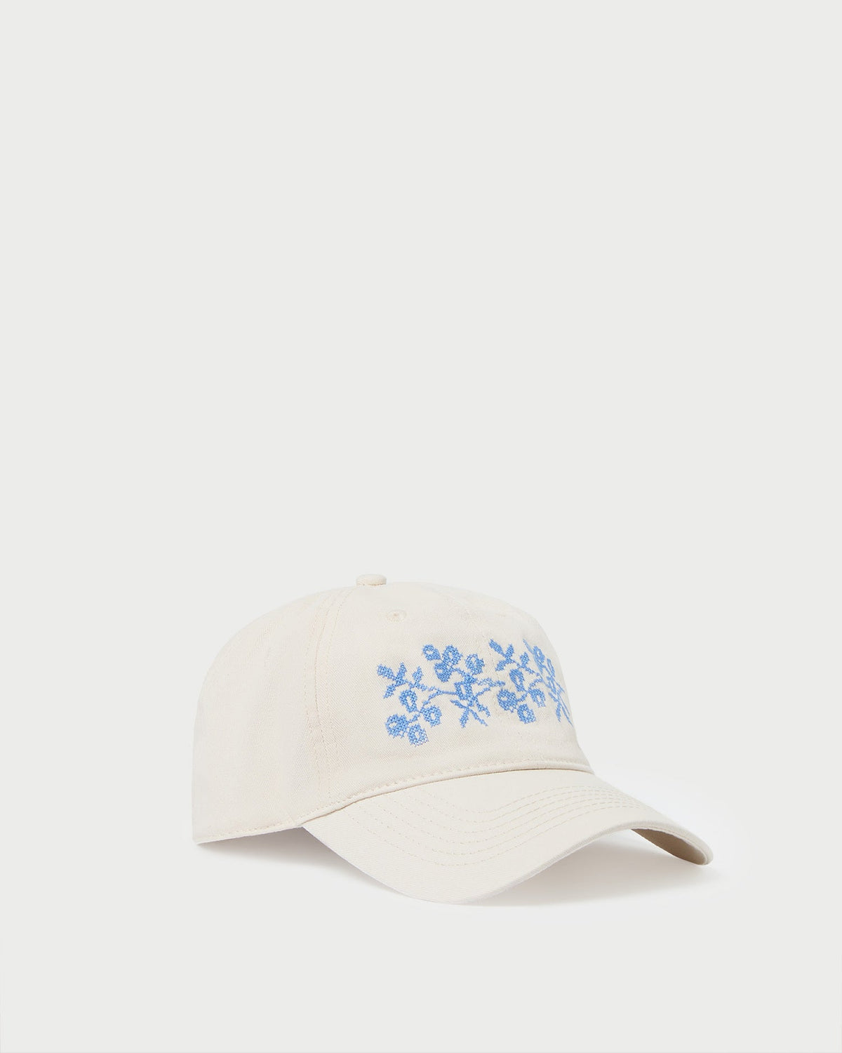 Women Loeffler Randall Cairo Natural/Blue Embroidered Cap
