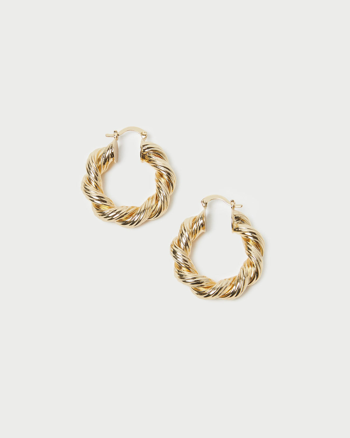 Women Loeffler Randall Atticus Gold Twisted Hoop Earrings