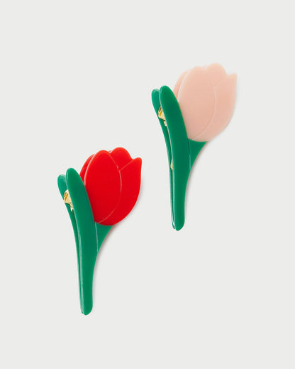 Women Loeffler Randall Juniper Red/Pink Tulip Clip Set