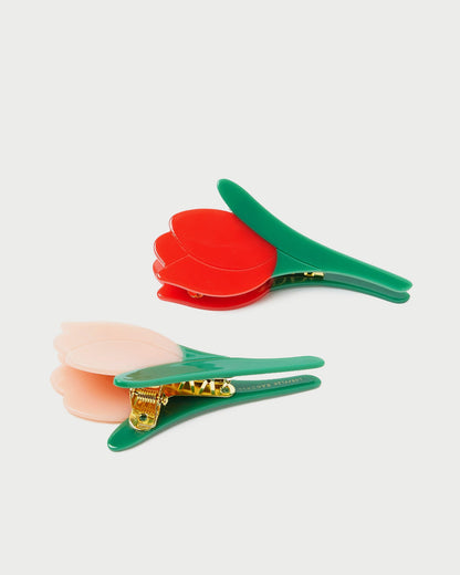 Women Loeffler Randall Juniper Red/Pink Tulip Clip Set