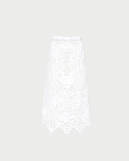 Women Loeffler Randall Sullivan Cream Crochet Skirt