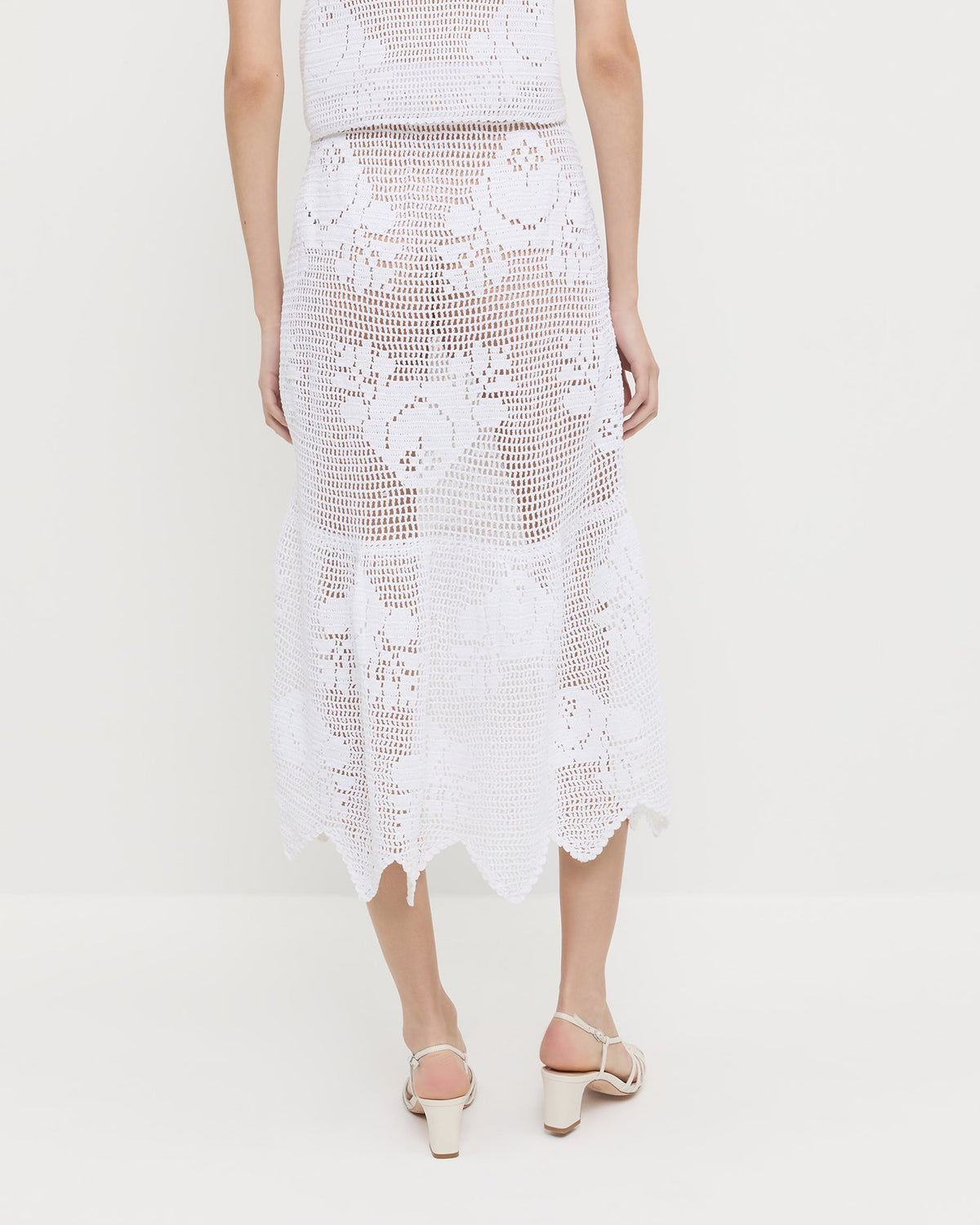 Women Loeffler Randall Sullivan Cream Crochet Skirt
