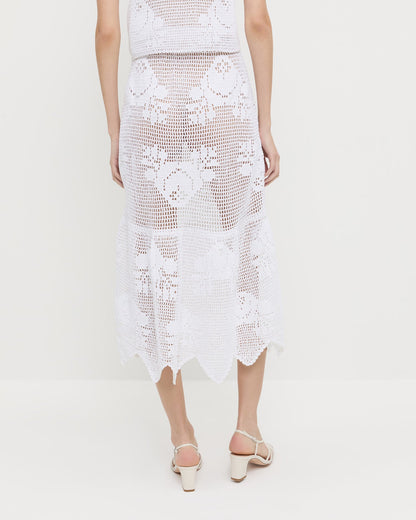 Women Loeffler Randall Sullivan Cream Crochet Skirt