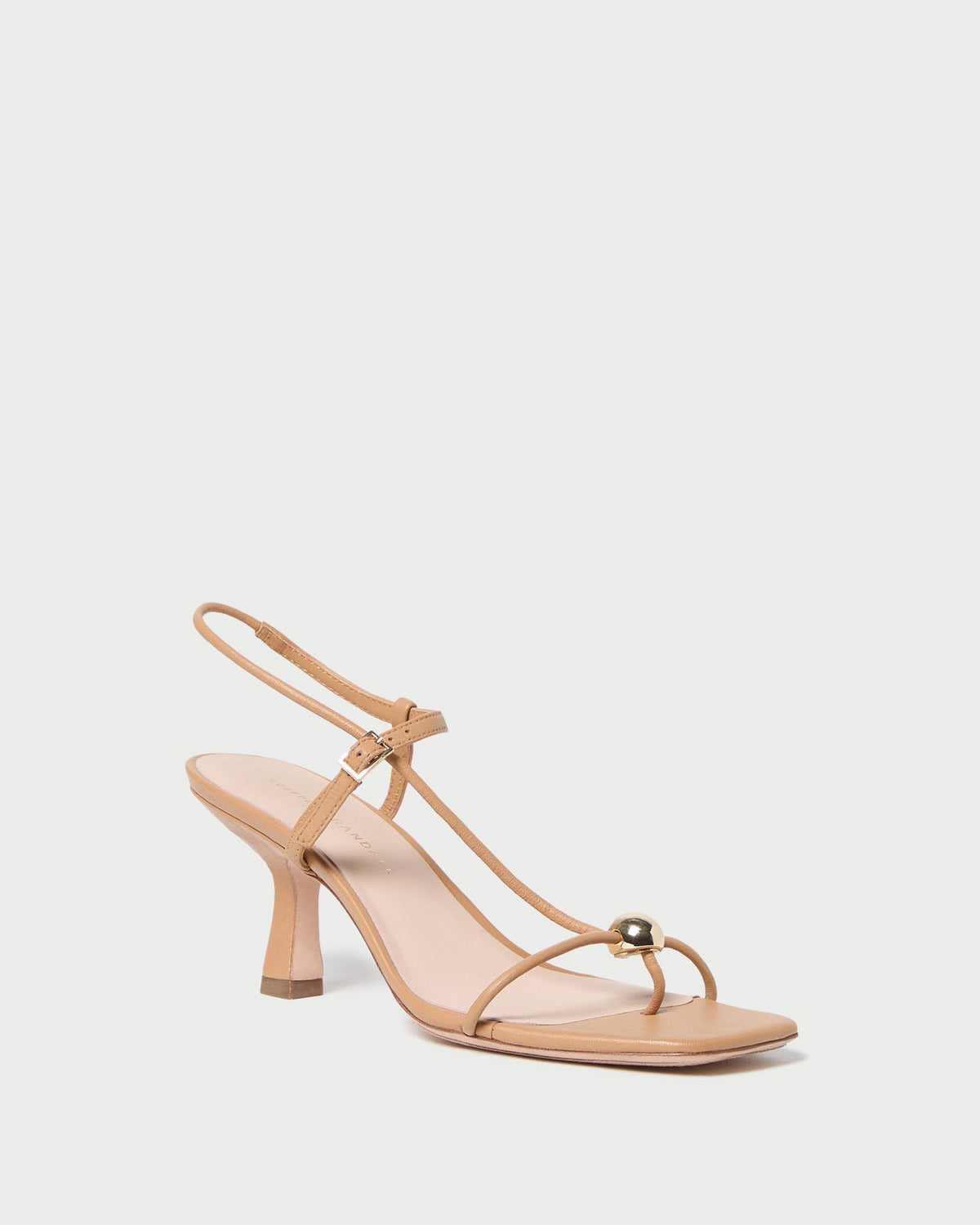 Women Loeffler Randall Triana Dune Leather Mid-Heel Sandal