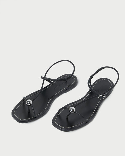 Women Loeffler Randall Lara Black Leather Sandal