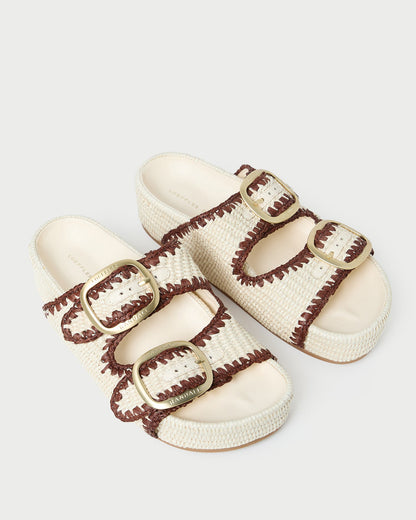 Women Loeffler Randall Theo Cream Two-Band Sandal