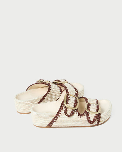 Women Loeffler Randall Theo Cream Two-Band Sandal