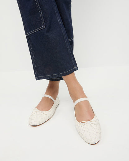 Women Loeffler Randall Leonie Cream Woven Ballet Flat