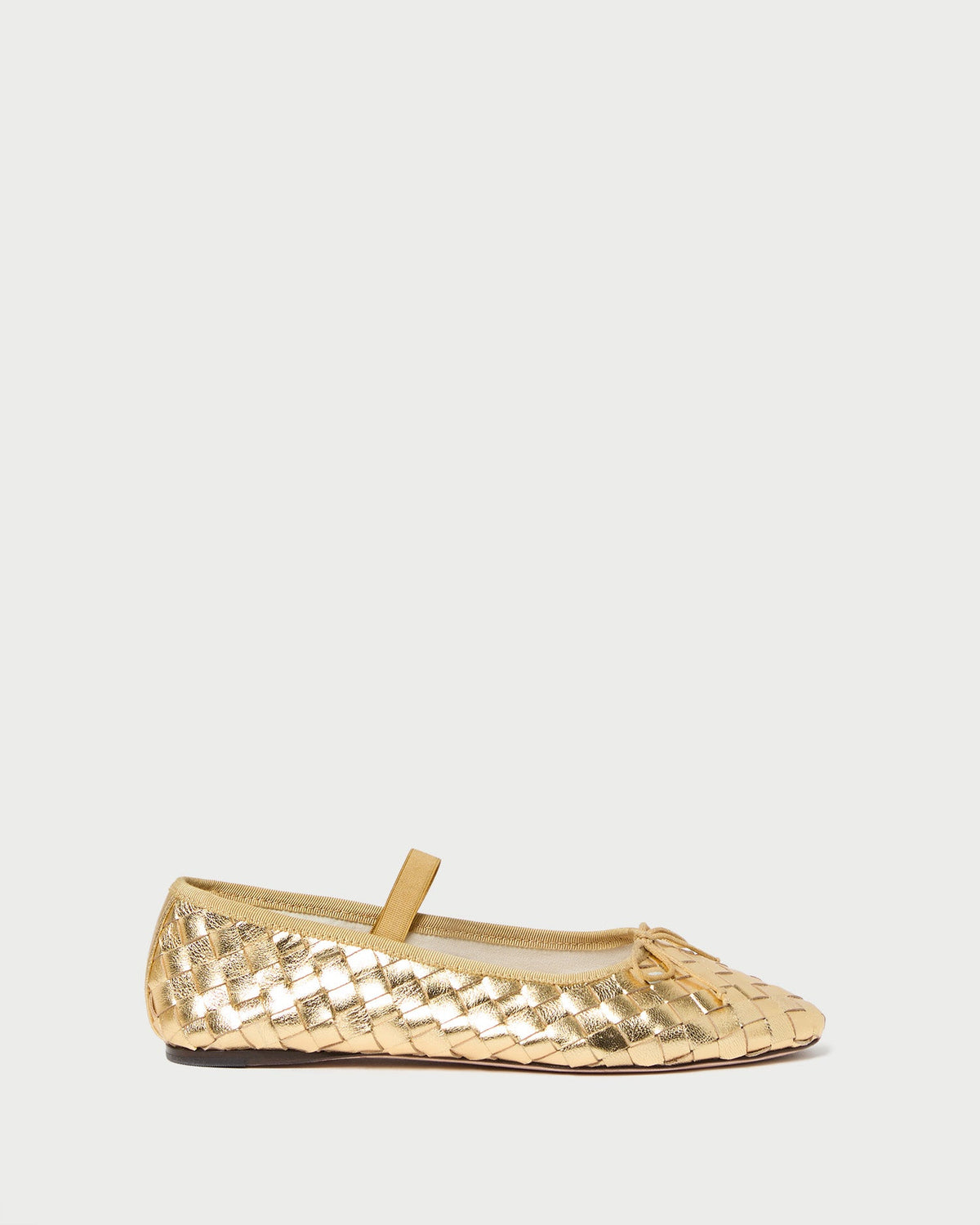 Women Loeffler Randall Leonie Gold Woven Ballet Flat
