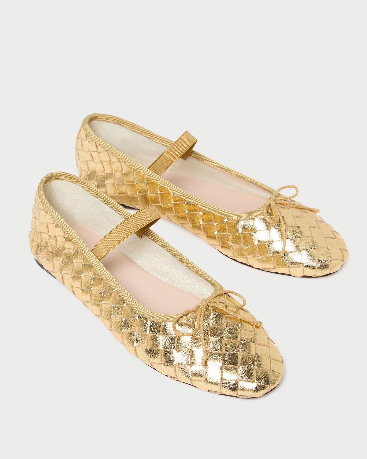 Women Loeffler Randall Leonie Gold Woven Ballet Flat