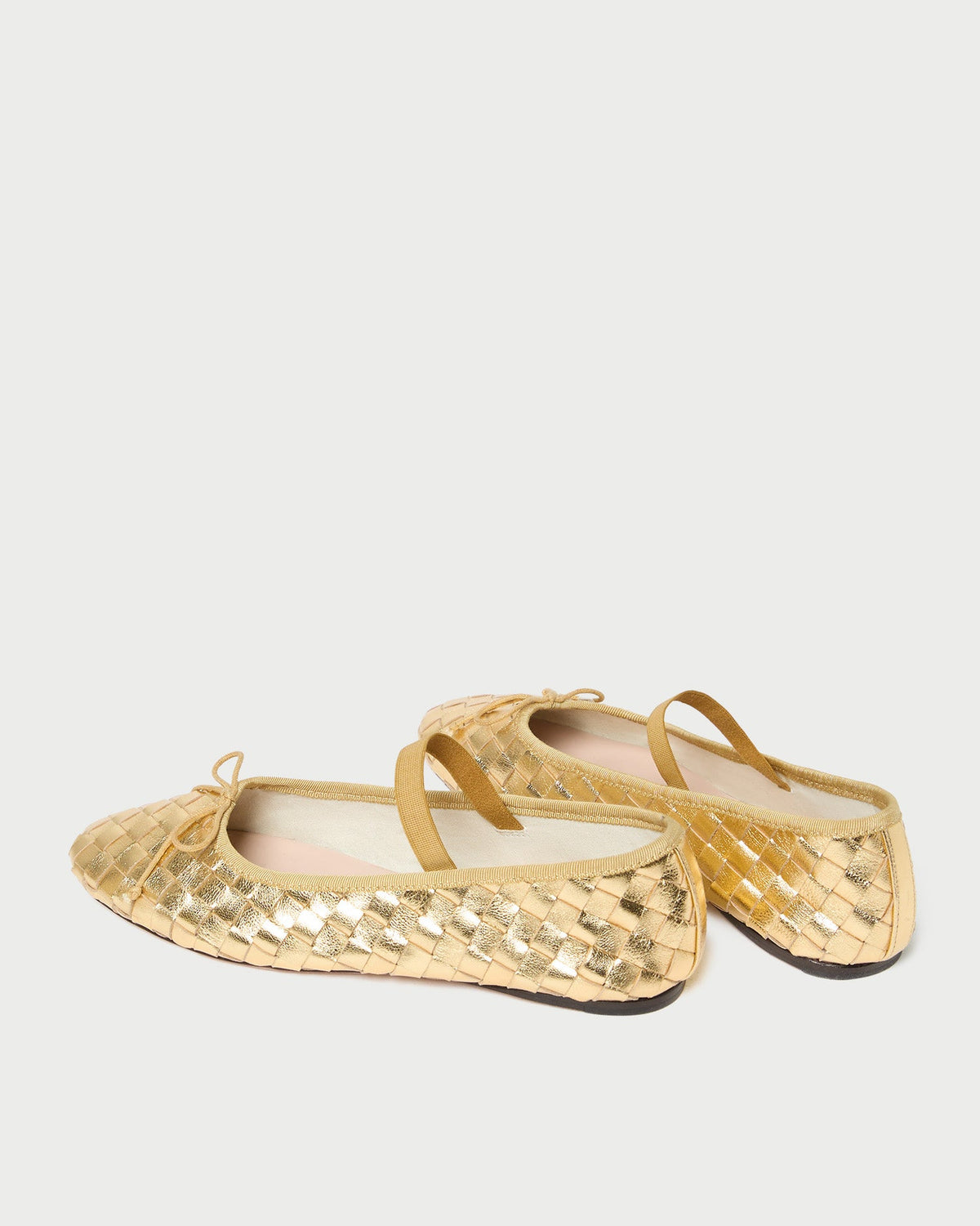Women Loeffler Randall Leonie Gold Woven Ballet Flat