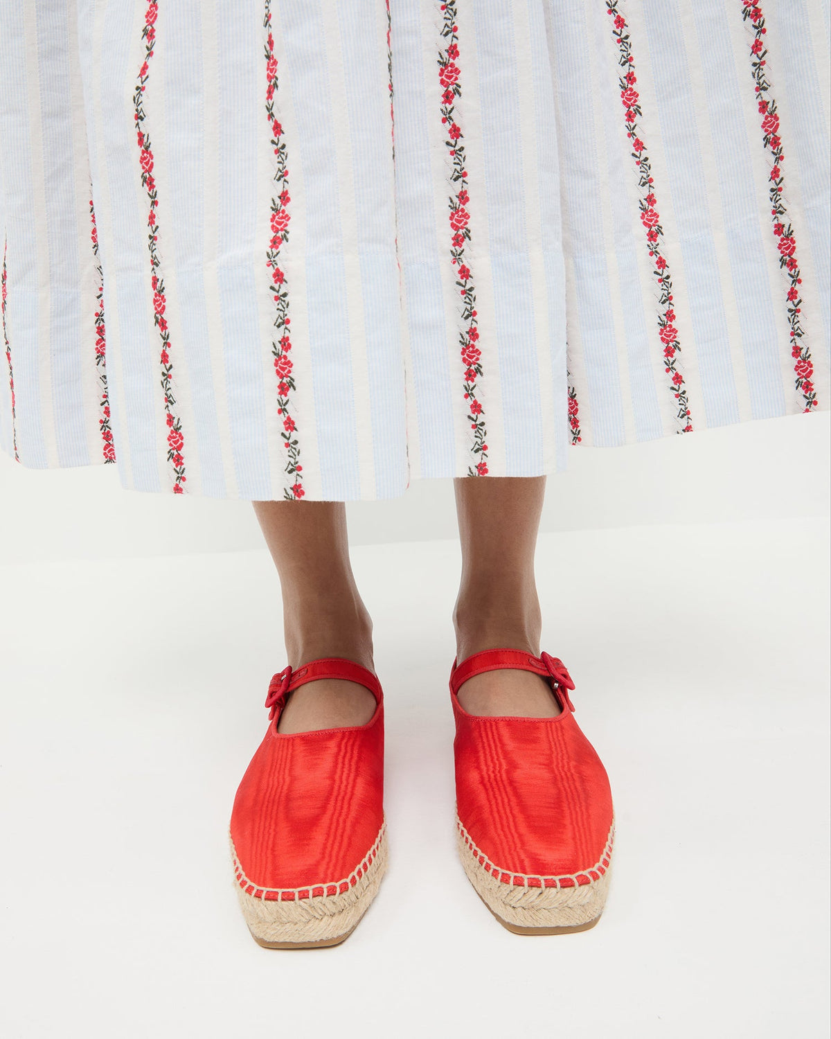 Women Loeffler Randall Clover Red Moiré Espadrille