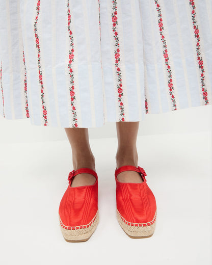 Women Loeffler Randall Clover Red Moiré Espadrille