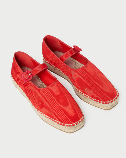 Women Loeffler Randall Clover Red Moiré Espadrille