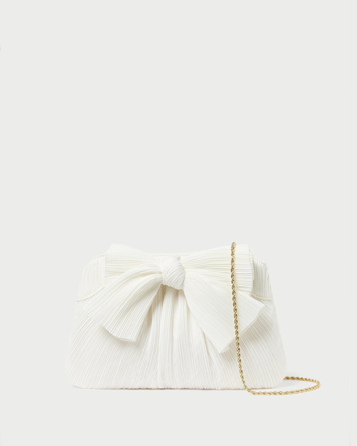 Women Loeffler Randall Rayne White Pleated Bow Clutch