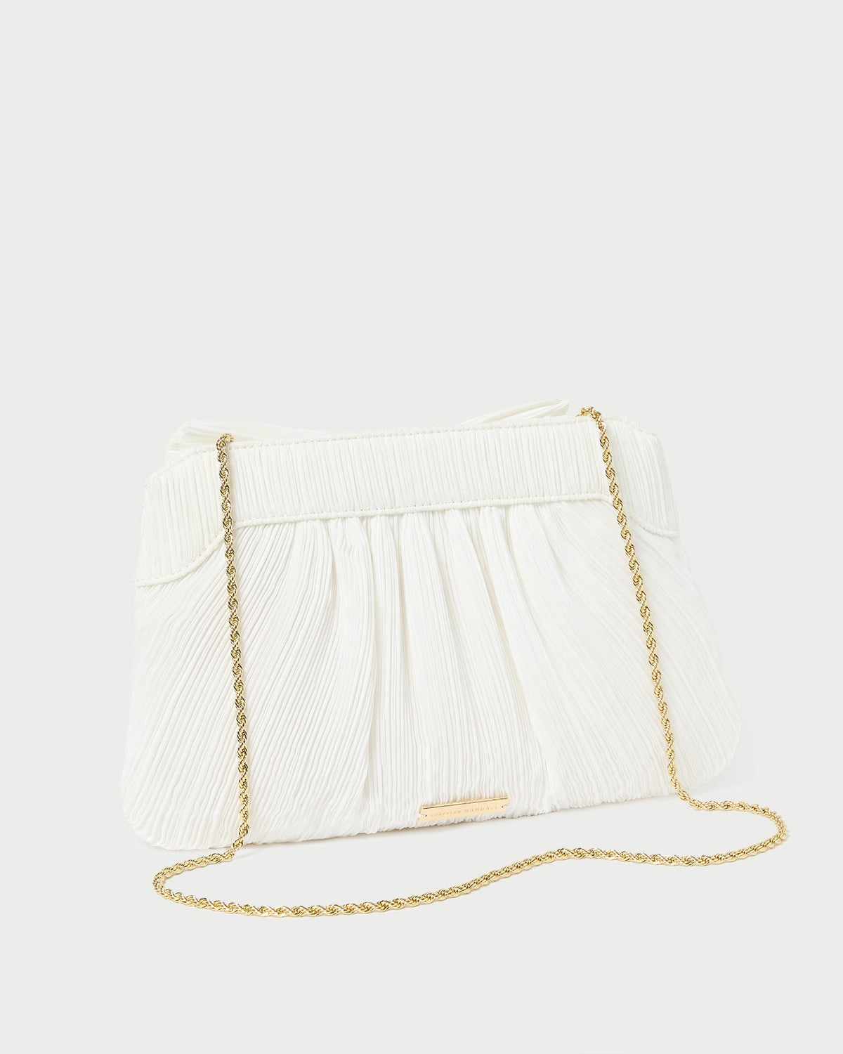 Women Loeffler Randall Rayne White Pleated Bow Clutch