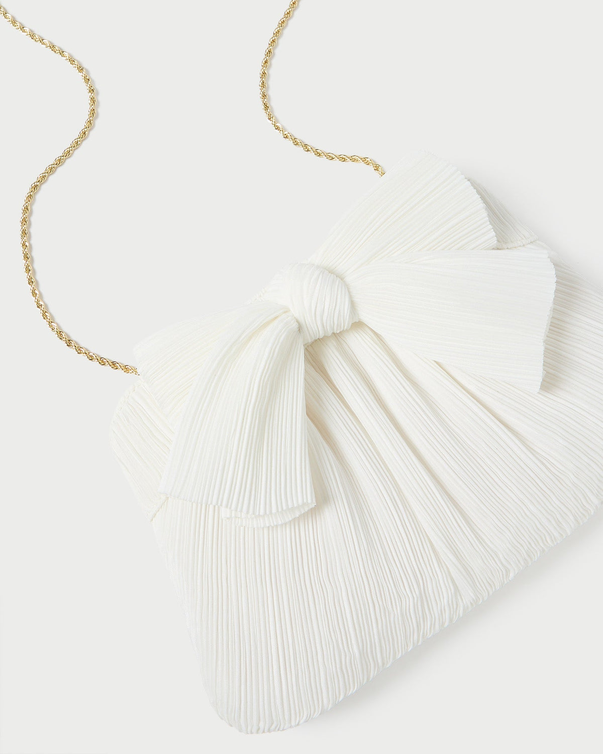 Women Loeffler Randall Rayne White Pleated Bow Clutch