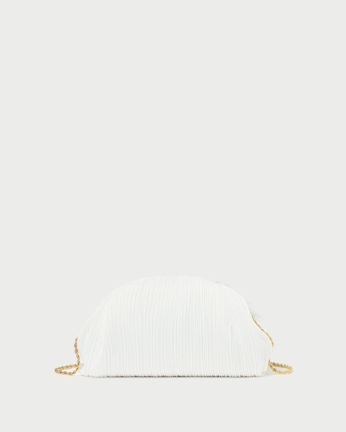 Women Loeffler Randall Bailey White Pleated Dome Clutch