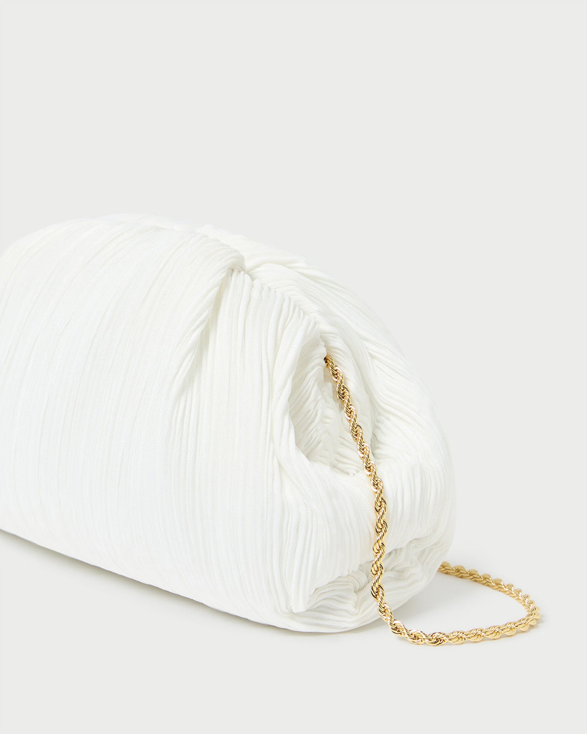 Women Loeffler Randall Bailey White Pleated Dome Clutch