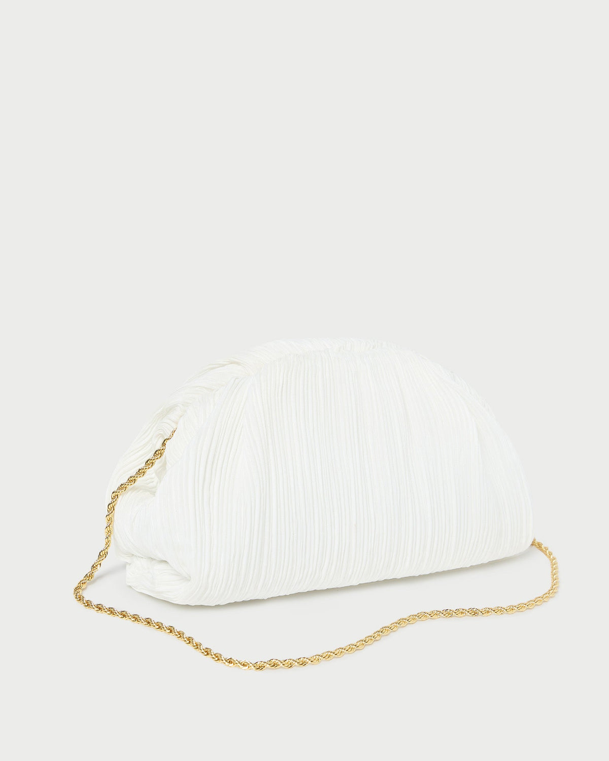 Women Loeffler Randall Bailey White Pleated Dome Clutch
