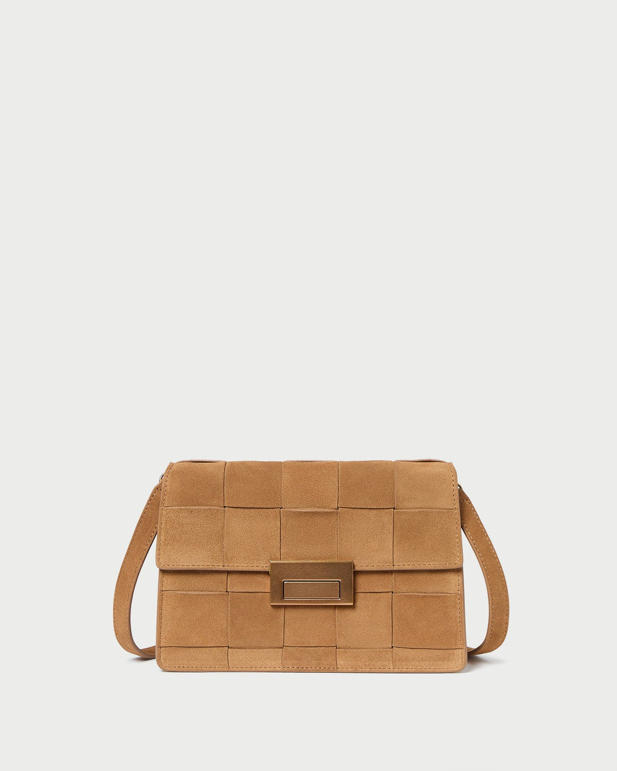 Women Loeffler Randall Delphine Toffee Suede Shoulder Bag