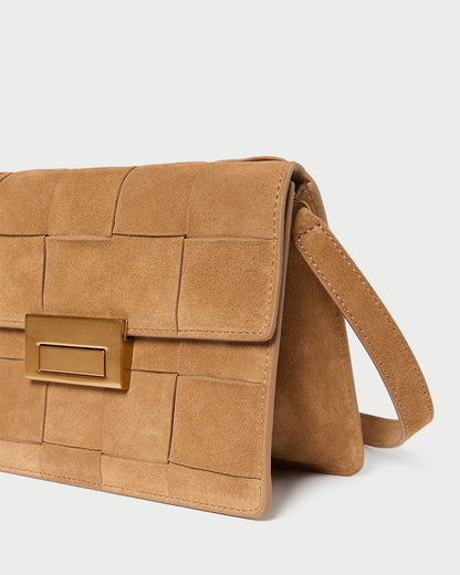 Women Loeffler Randall Delphine Toffee Suede Shoulder Bag