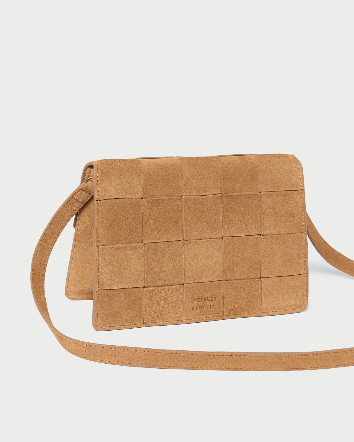 Women Loeffler Randall Delphine Toffee Suede Shoulder Bag