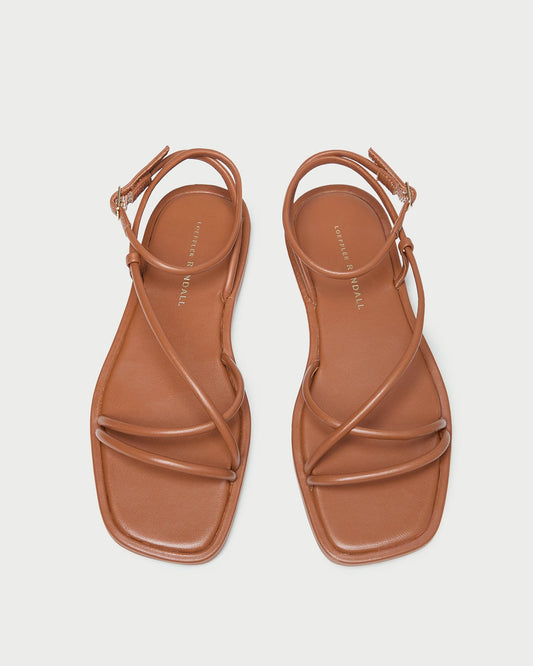 Women Loeffler Randall Noor Timber Leather Flat Sandal