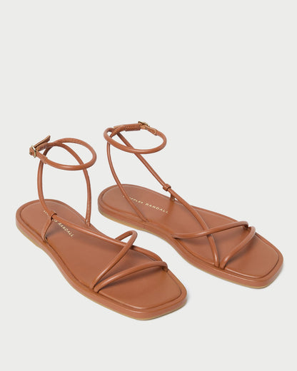 Women Loeffler Randall Noor Timber Leather Flat Sandal