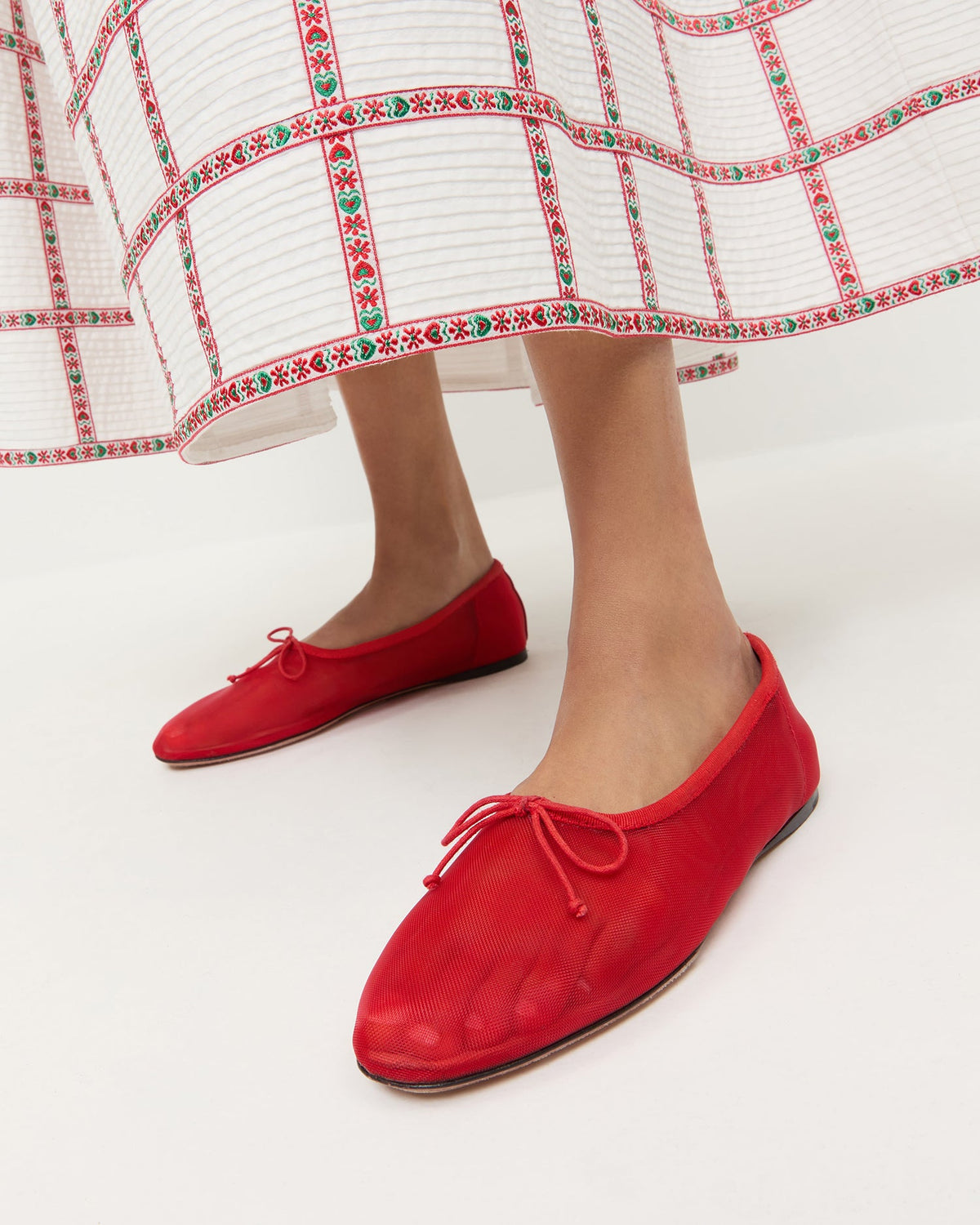 Women Loeffler Randall Landon Red Mesh Ballet Flat