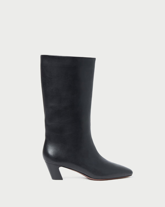 Women Loeffler Randall Cleo Black Leather Mid-Calf Boot