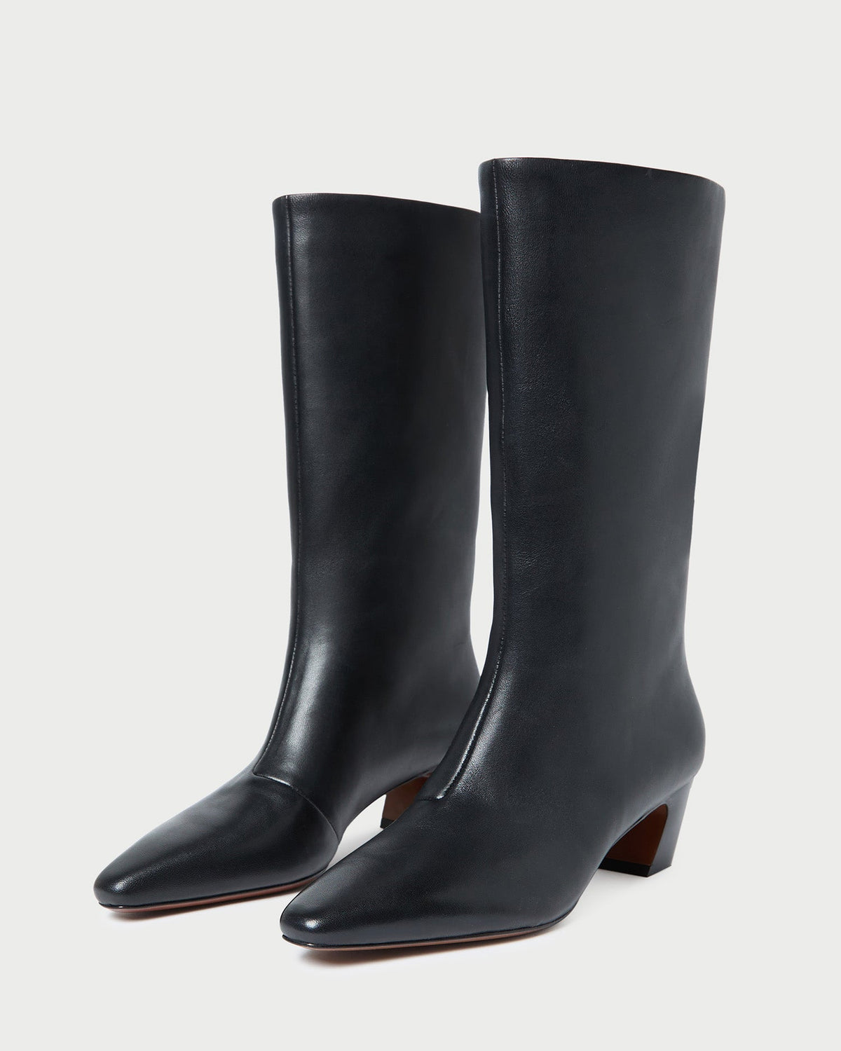 Women Loeffler Randall Cleo Black Leather Mid-Calf Boot
