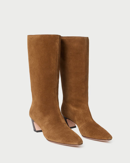 Women Loeffler Randall Cleo Cacao Suede Mid-Calf Boot