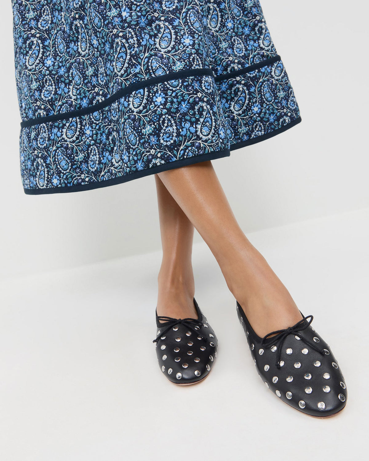 Women Loeffler Randall Landon Black/Silver Ballet Flat
