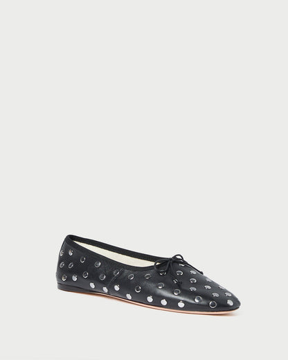 Women Loeffler Randall Landon Black/Silver Ballet Flat