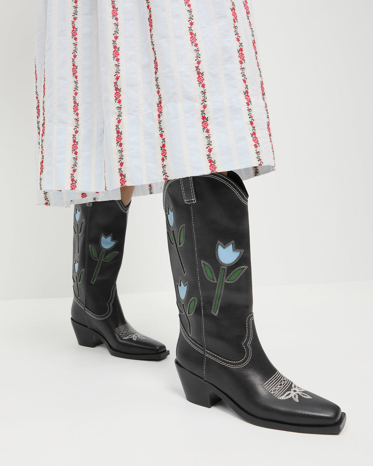 Women Loeffler Randall Wilder Black Tulip Leather Boot