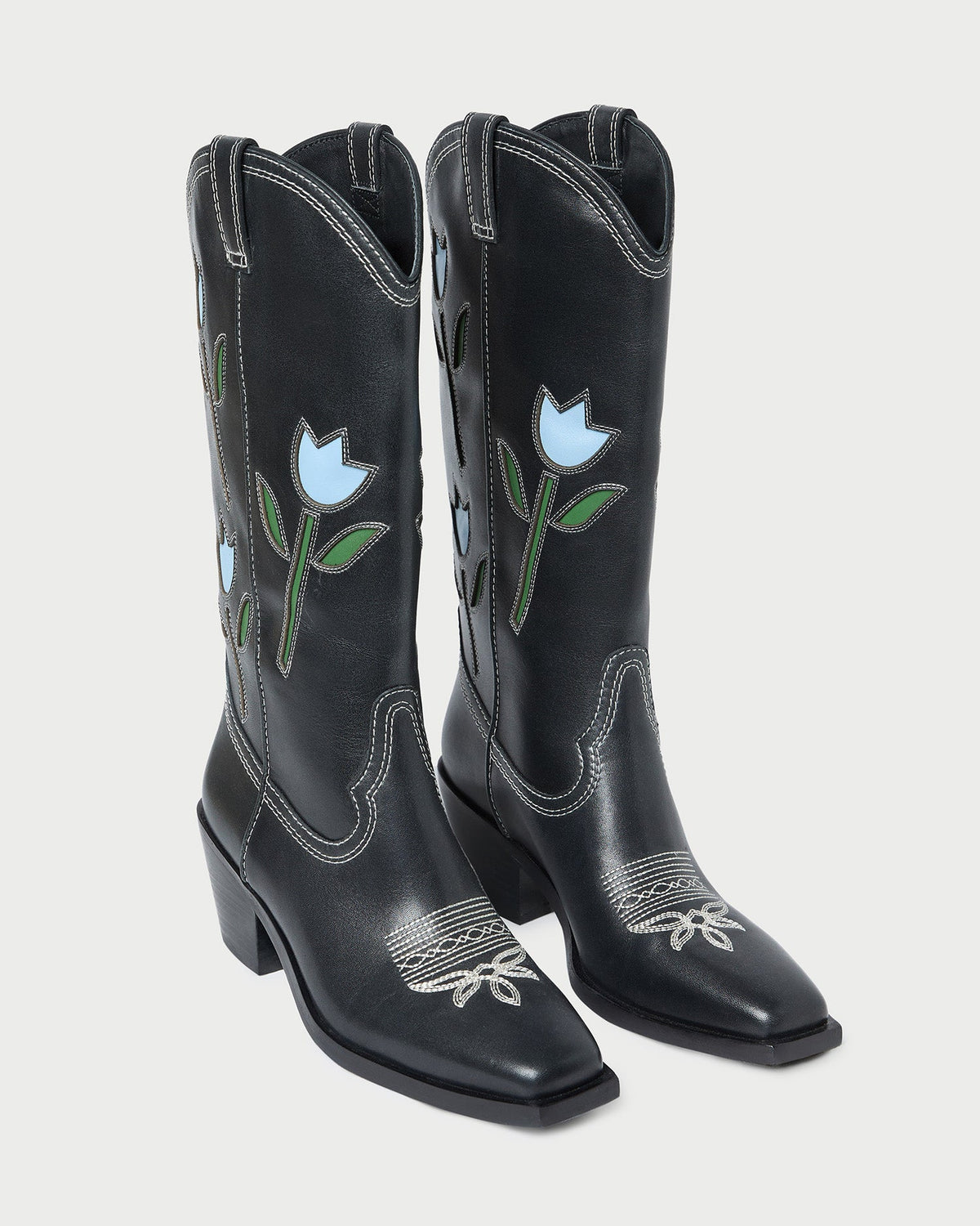 Women Loeffler Randall Wilder Black Tulip Leather Boot
