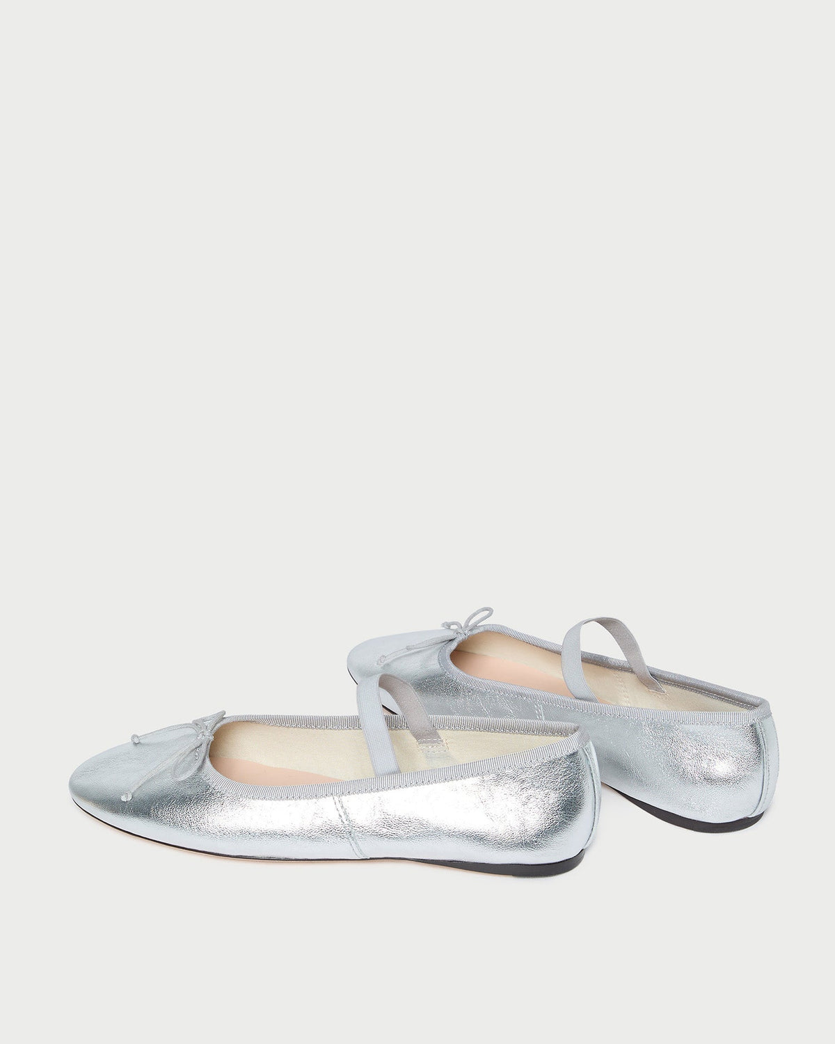 Women Loeffler Randall Leonie Silver Leather Ballet Flat