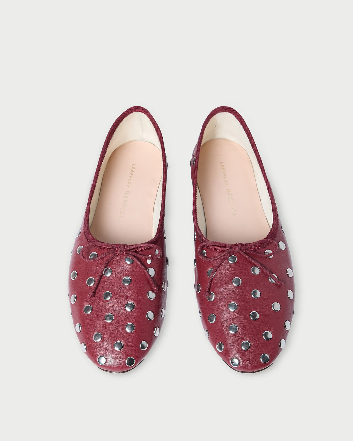 Women Loeffler Randall Landon Wine/Silver Ballet Flat
