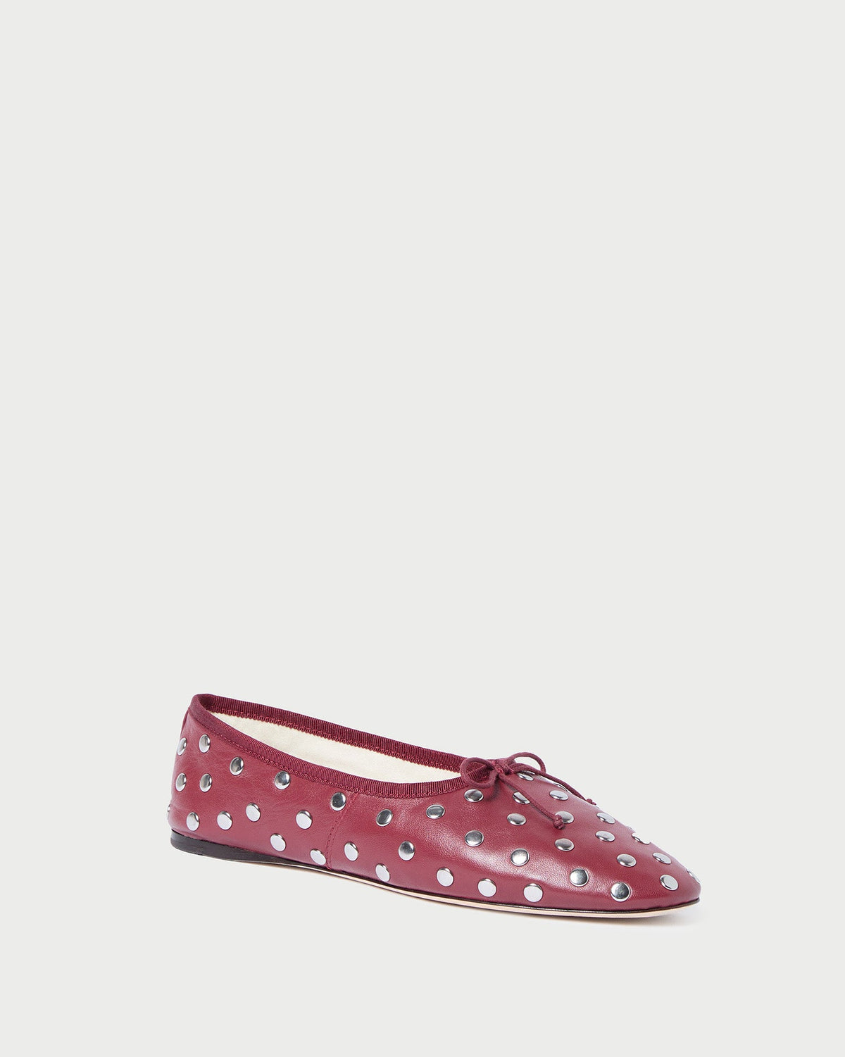 Women Loeffler Randall Landon Wine/Silver Ballet Flat