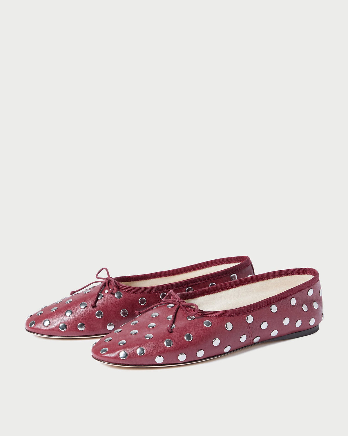 Women Loeffler Randall Landon Wine/Silver Ballet Flat