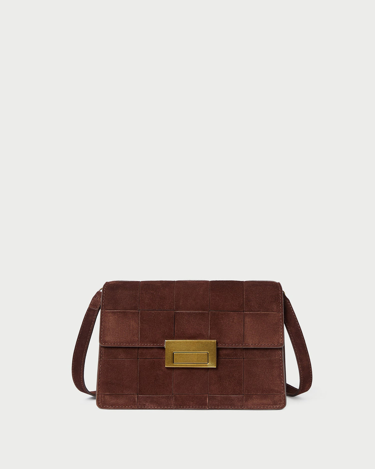 Women Loeffler Randall Delphine Espresso Suede Shoulder Bag