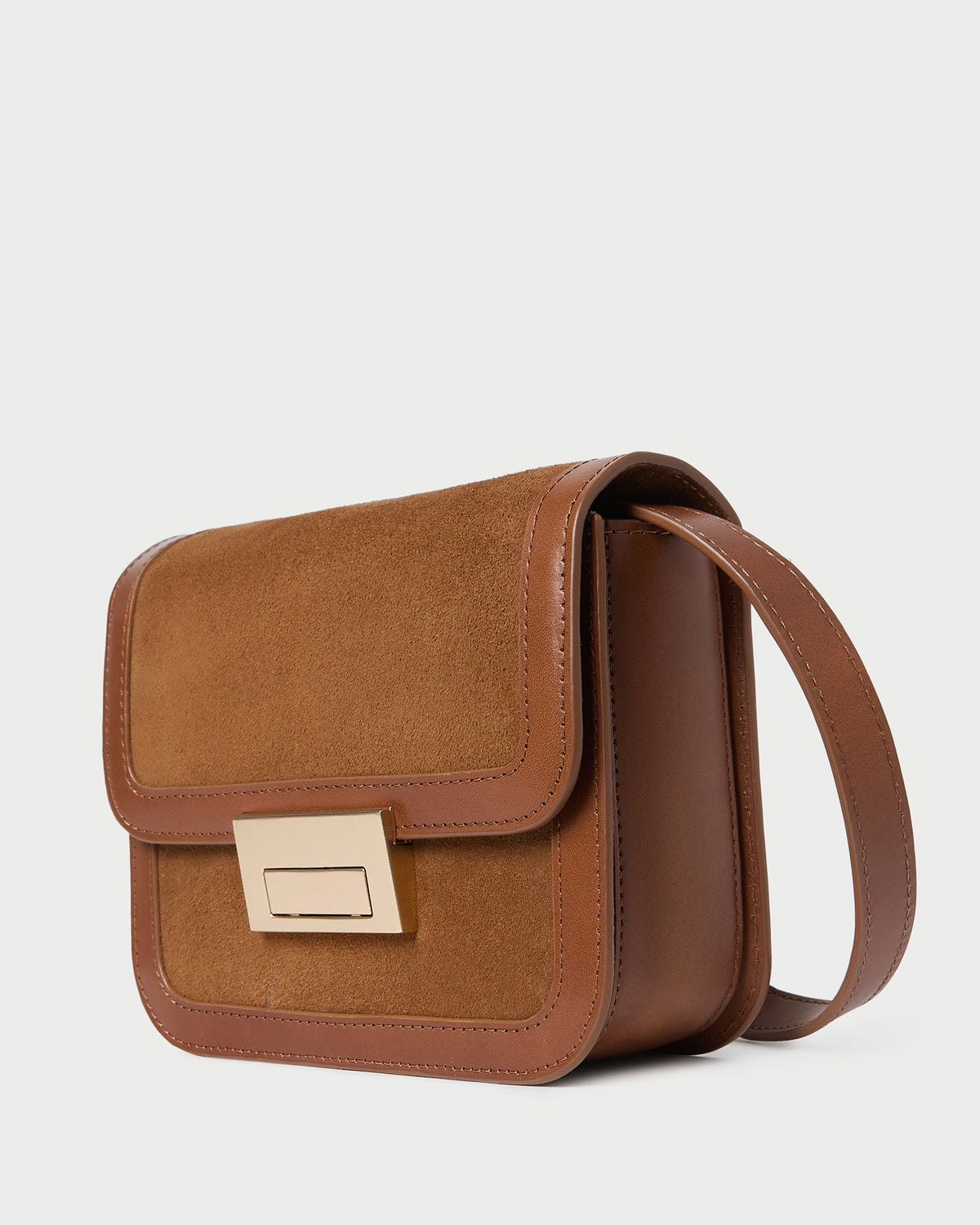 Women Loeffler Randall Desi Cacao Suede/Leather Crossbody
