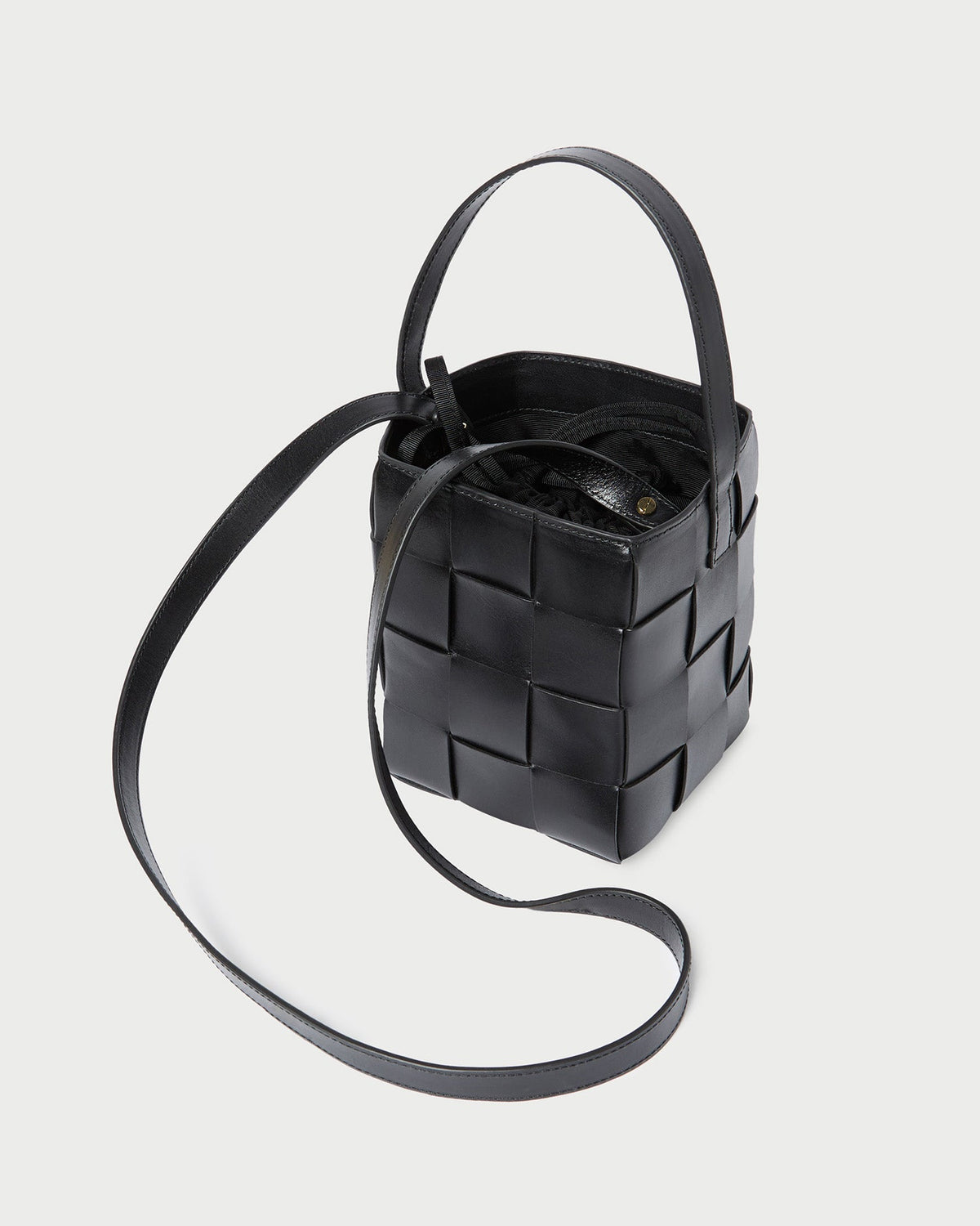 Women Loeffler Randall Laith Black Leather Bucket Bag
